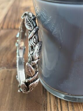 Pamela Love Silver Leaf Vine Bangle Bracelet